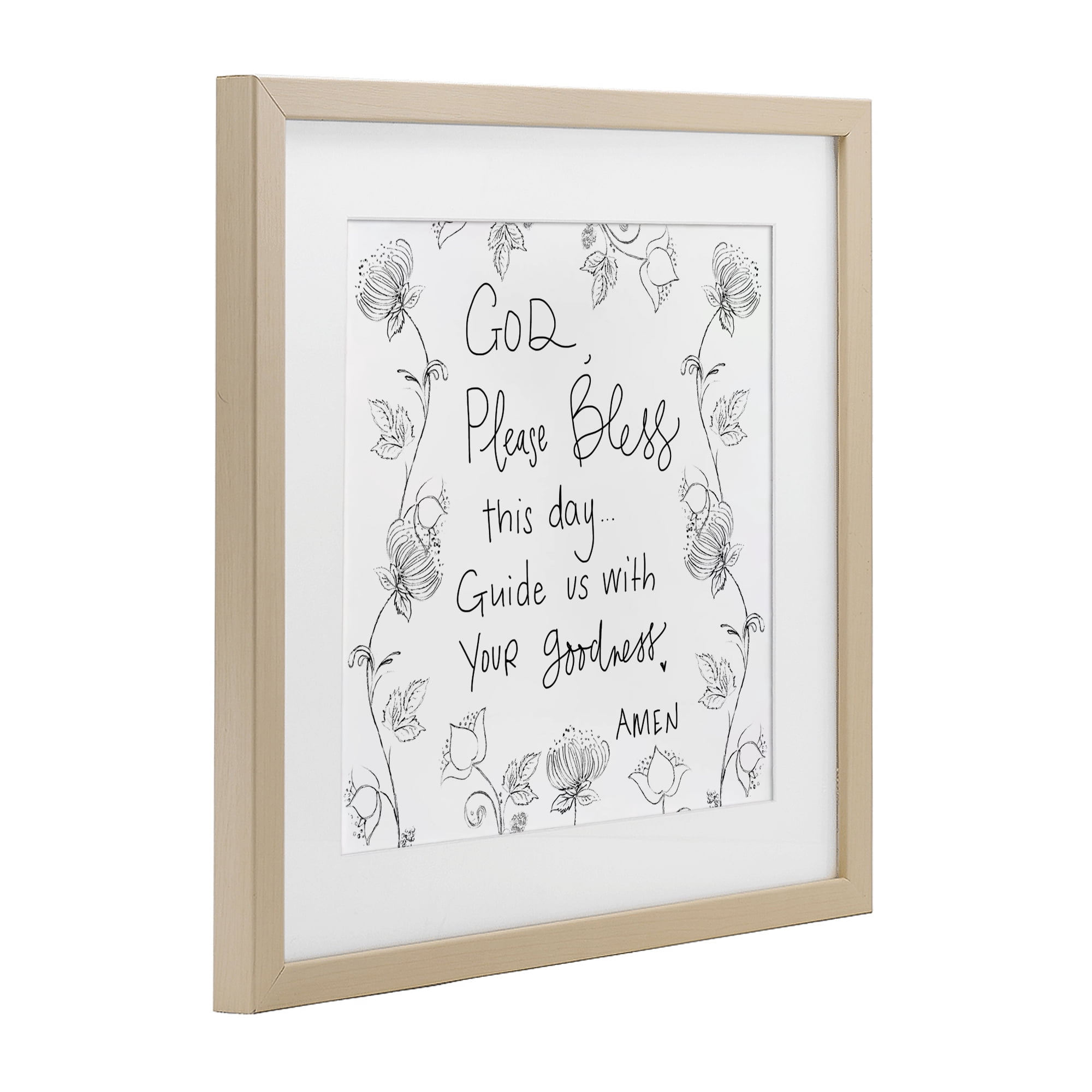 Stupell Industries God Bless This Day Birch Framed Print Under Glass, design by Patricia Pinto