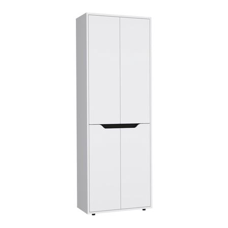 Newboti Furniture 67"H Kitchen Storage Cabinet, with Four Doors and Five Interior Shelves,White/Black 38258