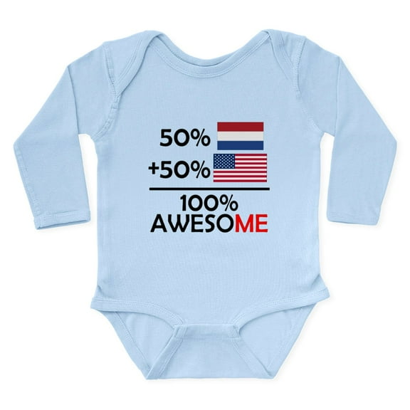 CafePress - Half Dutch Half American Body Suit - Long Sleeve Cotton Baby Bodysuit