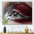 thumbnail image 2 of Designart ' Close Up of A Woman Eye With Red Makeup On ' Modern Canvas Wall Art Print, 2 of 4