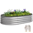 thumbnail image 1 of Outsunny 5 x 3 x 1 ft Galvanized Raised Garden Bed, Silver, 1 of 10
