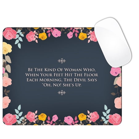 POPCreation Be The Kind Of Woman Bible Quote With Pink Pastel Flower Borders Mouse pads Gaming Mouse Pad 9.84x7.87 inches