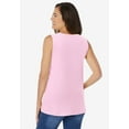 thumbnail image 2 of Woman Within Plus Size Perfect Sleeveless Shirred V-Neck Tunic, 2 of 6