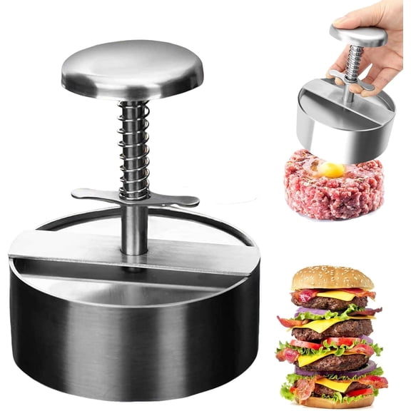 ABPETE  Hamburger Press Patty Maker,304 Stainless Steel Burger Press Patty Maker, Non-Stick Patty Maker for Beef, Hamburger Patties, Meat (4.5inch)