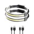 thumbnail image 1 of Camping al aire libre faros portátil COB USB recargable recargable faro manos libres vida impermeable cabeza linterna diadema noche 2pcs Methold OD002876-02B, 1 of 7