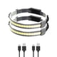 thumbnail image 1 of Camping al aire libre faros portátil COB USB recargable recargable faro manos libres vida impermeable cabeza linterna diadema noche 2pcs Methold OD002876-02B, 1 of 7