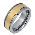 thumbnail image 2 of 8MM Comfort Fit Tungsten Carbide Wedding Band Beveled Edge Sand Blast Gold Tone Ring (7 to 15), 2 of 2