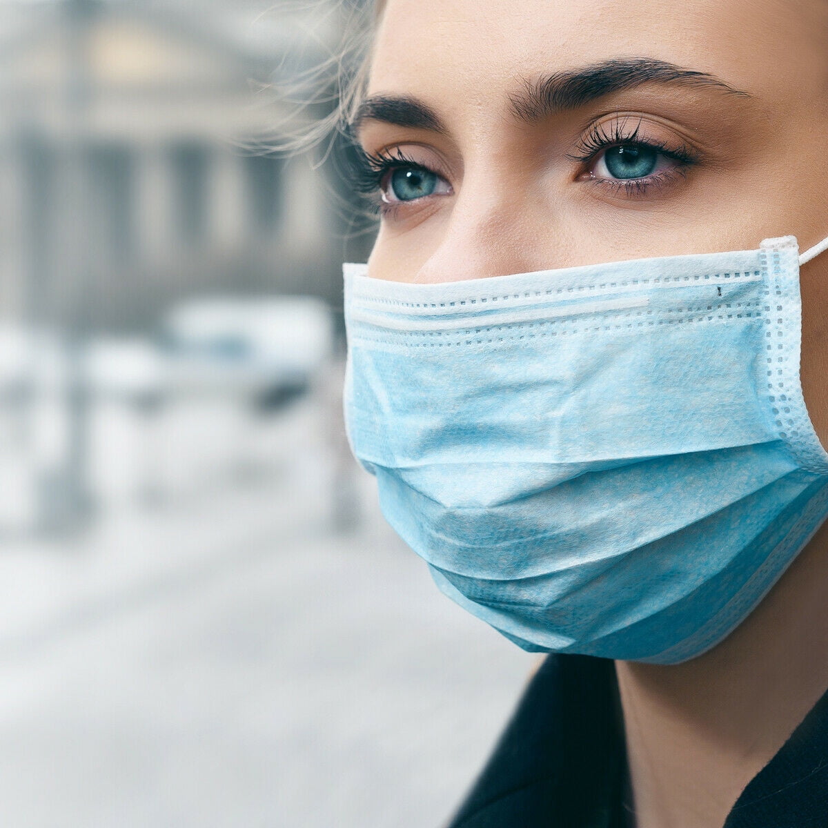 100 unit Disposable Face Masks 3 Ply Non-Woven Fabric Soft & Comfortable Safety Cover Guard against unseen airborne substances, Pollen, Smoke, Air Pollution with Free Resealable Bag