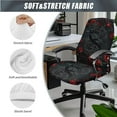 thumbnail image 3 of FKELYI Black Raven Red Rose Print 3 Pcs Set Office Chair Cover with Armrest Covers Anti-Dust High Back Swivel Boss Chair Slipcover Gaming Armchair Protector, Large, 3 of 6