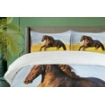 thumbnail image 4 of Ambesonne Horses Duvet Cover Set, Meadow Mystery Horse, 2-Calking, Yellow Brown Blue, 4 of 7