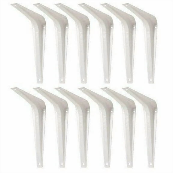12 Pcs 5" X 6" Inch Utility Metal Wall Shelf Corner Bracket Support White Lot
