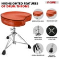 thumbnail image 2 of 5Core Drum Throne Padded Guitar Stool Saddle Drummer Seat for Adults & Kids, 2 of 12