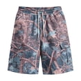 thumbnail image 5 of Delconic Men Tree Camo Quick Dry Knee Length Casual Cargo Shorts Elastic Drawstring Waist Side Pockets Loose Fit Short Pants For Summer Hunting Fishing Hiking Daily Outdoor Travel Wear Pink S, 5 of 6
