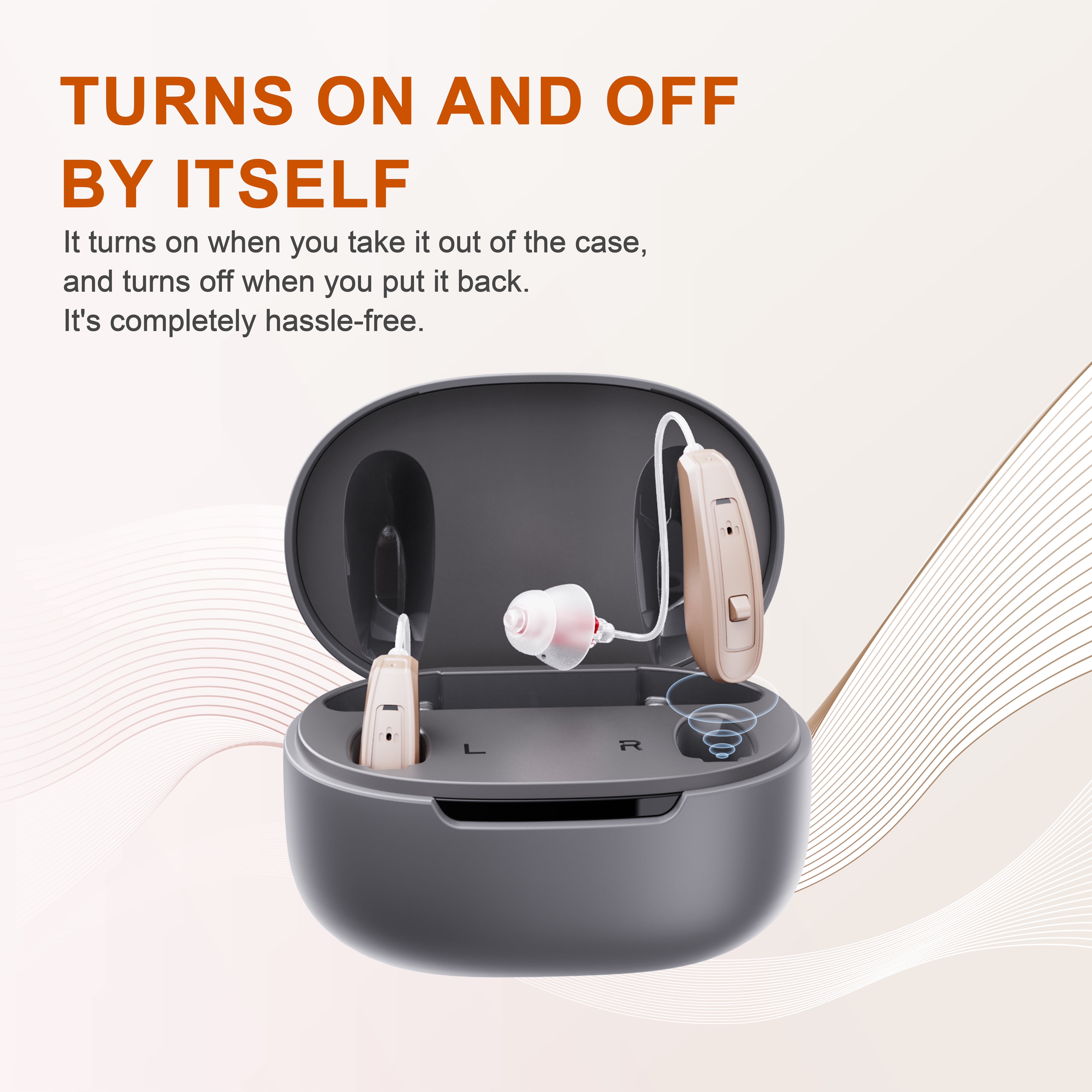 iadr Behind-The-Ear Hearing Aids for Seniors, Rechargeable Digital Hearing Devices with Multi-Channel Sound Processing for Superior Sound Quality, Over-The-Counter, Volume Control, Pair (skin)