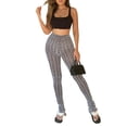 thumbnail image 2 of Wassery Women Wave Print Trousers Elastic High Waist Buttock Lifting Long Pants Casual Versatile Skinny Pants Leggings Sweatpants, 2 of 6