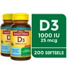 Nature Made Vitamin D3 1000 IU (25 mcg) Softgels, Dietary Supplement for Bone and Immune Health Support, 200 Count, Twin Pack
