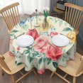 thumbnail image 3 of Pioneer Flower Floral Print Pattern Round Tablecloth 60"x60",Wrinkle Wipeable Table Cloth for Kitchen Dining Room Picnic Patio Party, 3 of 6