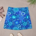 thumbnail image 3 of Blue Flower Dots Skirt Women Retro Floral Elegant Mini Skirts Summer Streetwear High Waist, 3 of 7