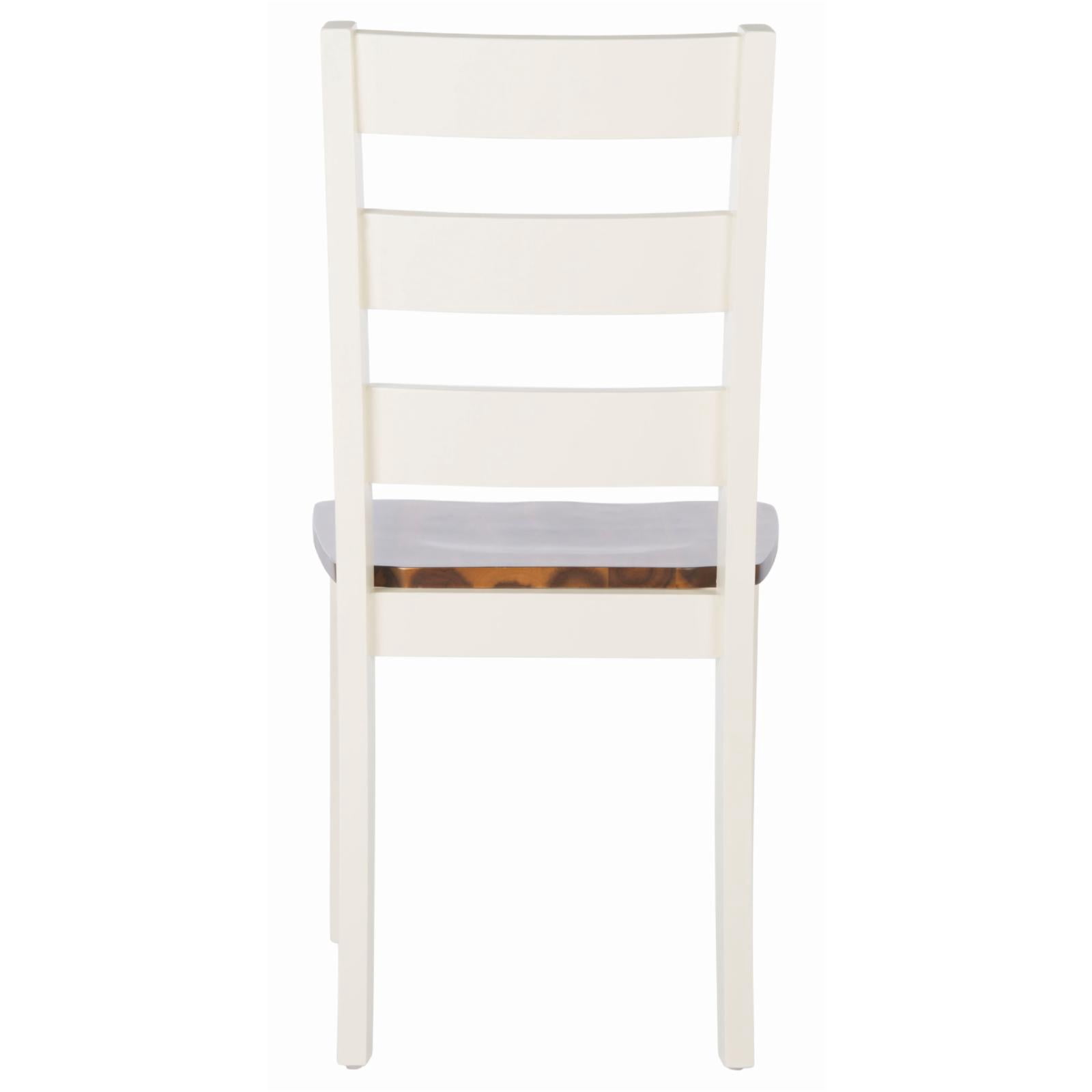 SAFAVIEH Silio Ladder Back Dining Chair, Set of 2, White/Light Brown