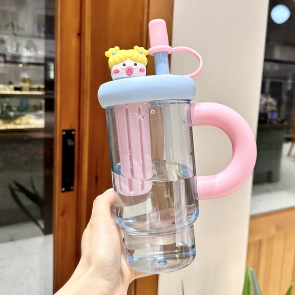 Large Capacity Heat Resistant Plastic Tumbler with Straw, Stylish Summer Water Cup for Daily Drinking, Multipurpose Beverage Mug for Tea & Cold Drinks
