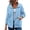 Light Blue, variant on HappyYEE Women’s Lapel Zip Jacket - Drawstring Long Sleeve Coat Tops with Pockets - Loose Fall Daily Casual Outerwear