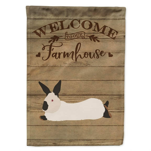 Caroline's Treasures CK6911GF California White Rabbit Welcome Flag Garden Size , Small, multicolor