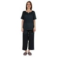 thumbnail image 1 of Inkmeso Short Sleeve Nightwear Pajama Set For Women Henley T-Shirt & Pajama Sleepwear Set, 1 of 7