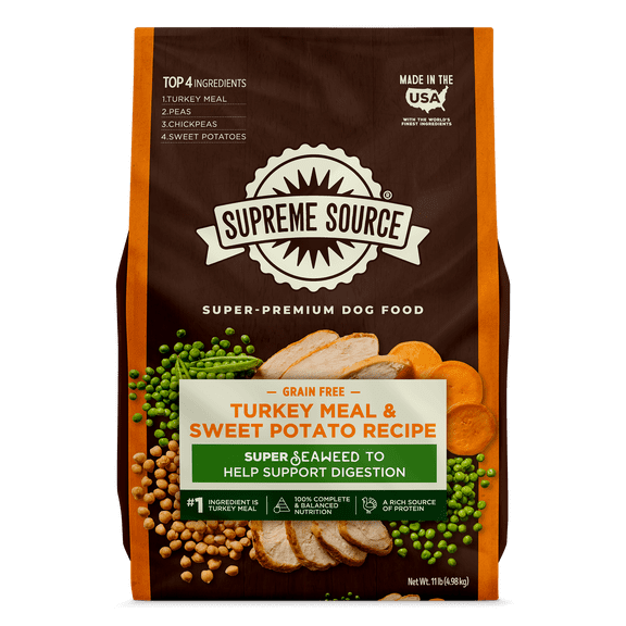 Supreme Source Grain-Free Turkey Meal & Sweet Potato Recipe Dry Dog Food, 11lb Bag