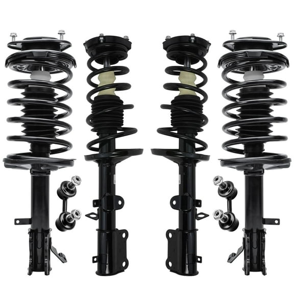 Detroit Axle - 6pc Front Rear Struts w/Coil Spring Sway Bars Replacement for Toyota Corolla Chevy Prizm