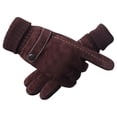 thumbnail image 2 of Guantes de nieve resistentes al viento Guantes de esquí Antideslizantes Ajustable Calor Mantener de cerdo Guantes de snowboard de material cuero para B 11D Marrón, 2 of 6