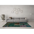 thumbnail image 3 of Ahgly Company Indoor Rectangle Oriental Turquoise Blue Modern Area Rugs, 6' x 9', 3 of 4