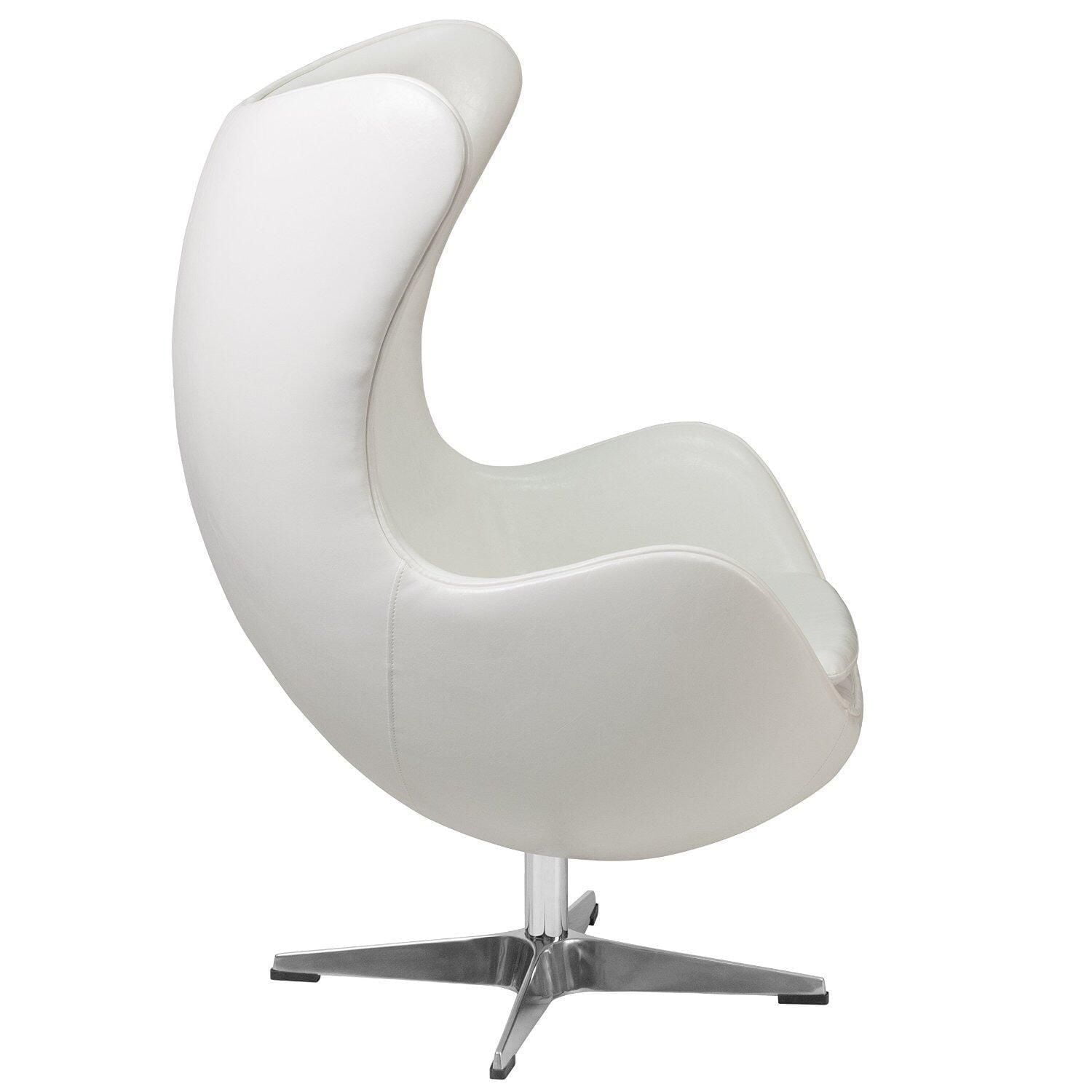 Canadian Egg Leatherette Lounge Chair White