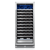 Yeego 24-inch Wine Cooler Refrigerator, 89-Bottle , Stainless Steel,  Dual-Color LED Light, 40°F-65°F Built-in or Freestanding Fridge for Home/Bar/Kitchen