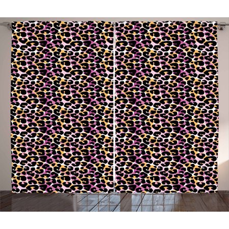 Leopard Print Curtains 2 Panels Set Abstract Wild Exotic Animal
