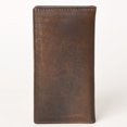 thumbnail image 3 of AMERICAN TANNER Genuine Leather Hand Burnished Long Bifold Wallet For Men Women H7 X W3.5 X D0.5, 3 of 5