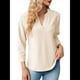 thumbnail image 2 of Blusas Elegantes e Informales para Mujer, Camisetas de 3/4 con Cuello en V y Mangas Enrollables. Albaricoque XL, 2 of 10