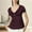 Red, variant on TODOZO T Shirts for Women Slim Fit Casual Lightweight Soft Basic Tees Summer Clothes for Women Chest Buckle Waist V Neck Solid Color Women's Short Sleeved Top Black Xxl