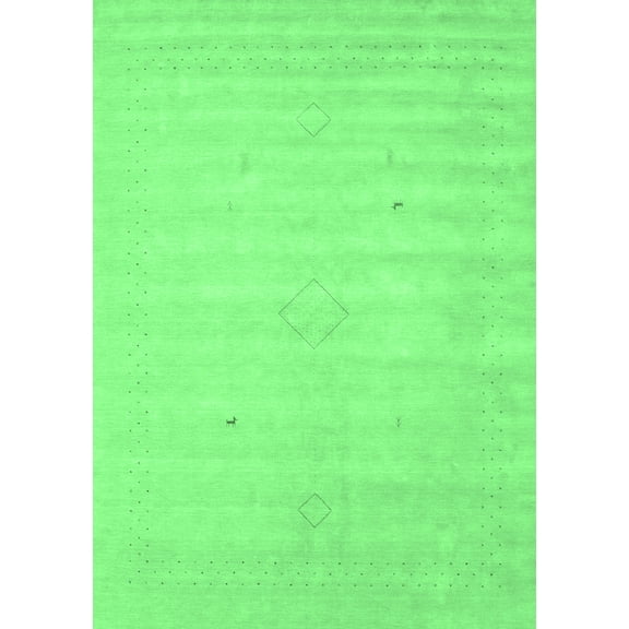 Ahgly Company Indoor Rectangle Solid Emerald Green Modern Area Rugs, 3' x 5'