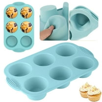 Yhuaoa Silicone Muffin Pan - 6-Cavity Nonstick Baking Tray 6 Cup Muffin Pan Silicone Muffin Tin 6 Muffin Pan 6 Muffin Pan Silicone Muffin Pan Tray for Muffins, Cupcakes, Brownies and More
