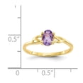 thumbnail image 5 of 10K Yellow Gold Ring Band with Stones (02) February Amethyst Oval Purple, Size 8, 5 of 5