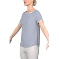 thumbnail image 1 of T-shirt en jersey à Manches Courtes pour Femmes, Confortable, Mode et Stylé, avec Encolure Carrée et Liens Contrastants, 1 of 5