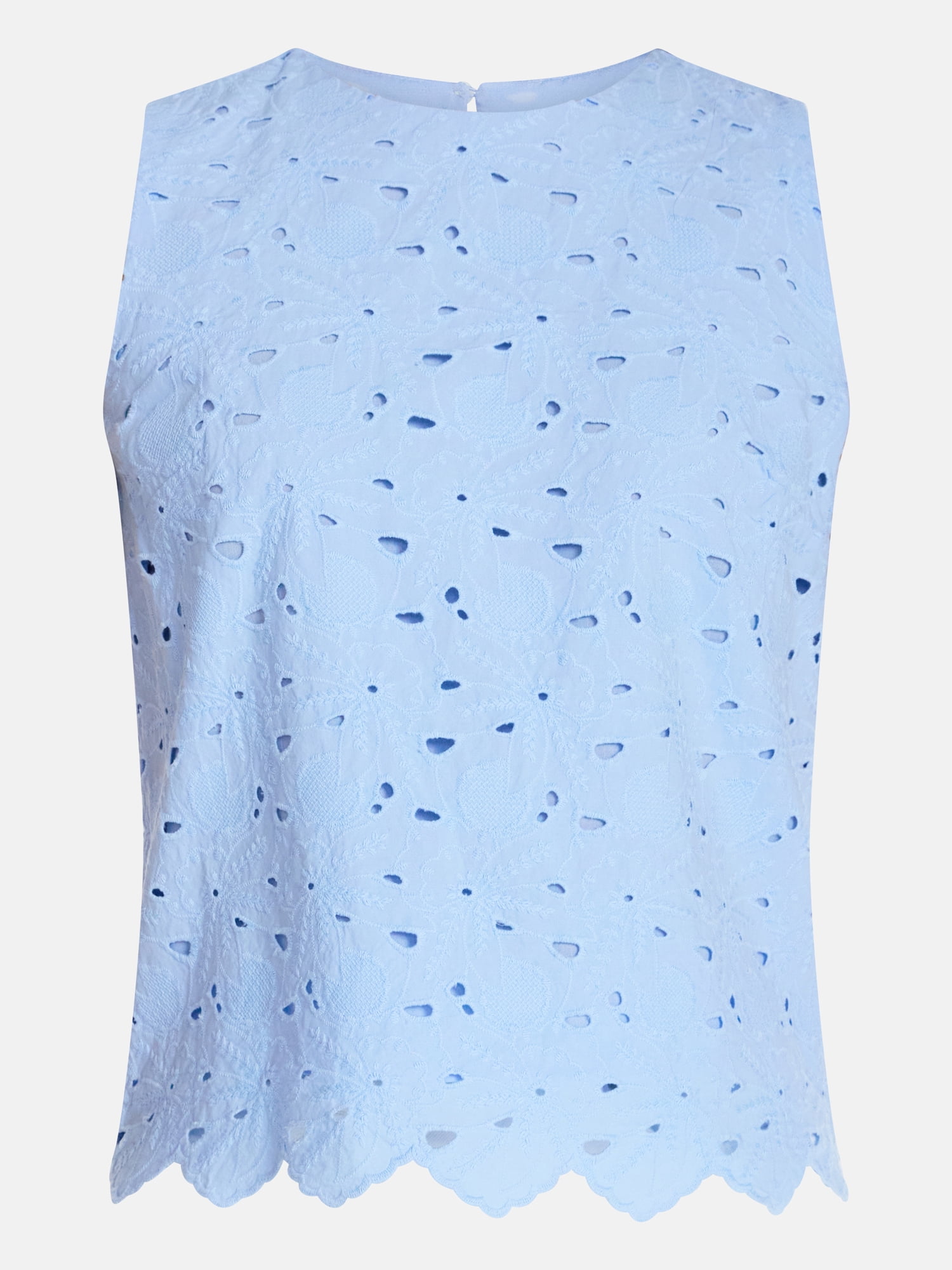 Time and Tru Women's Eyelet Embroidered Top, Sizes XS-4X