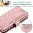 thumbnail image 5 of Dteck Wallet Case for iPhone 16E (2025), Shockproof Zipper Wallet Pocket 9 Card Holder Slots Handbag Case Magnetic Closure Kickstand with Wrist Strap TPU Flip Cover, Rosegold, 5 of 5