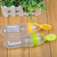 thumbnail image 4 of Baby Squeeze Bottle with Spoon Infant Silicone feeder Food Supplement for Feeding Cereal, Rice, Dispensing Feeder, Food Dispensing Spoon,Newborn Toddler- 90ml,Green, 4 of 7