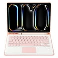 thumbnail image 3 of Touch Bluetooth Keyboard Shockproof Auto Wake / Sleep Cover with Pencil Holder for iPad 10.2 9th 2021 8th 7th Pink, 3 of 5