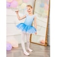 thumbnail image 7 of Oudiya Girls Ruffle Sleeve Shiny Ballet Leotard Tutu Dance Dresses for Ballerina Kids 3-11Y, 7 of 7