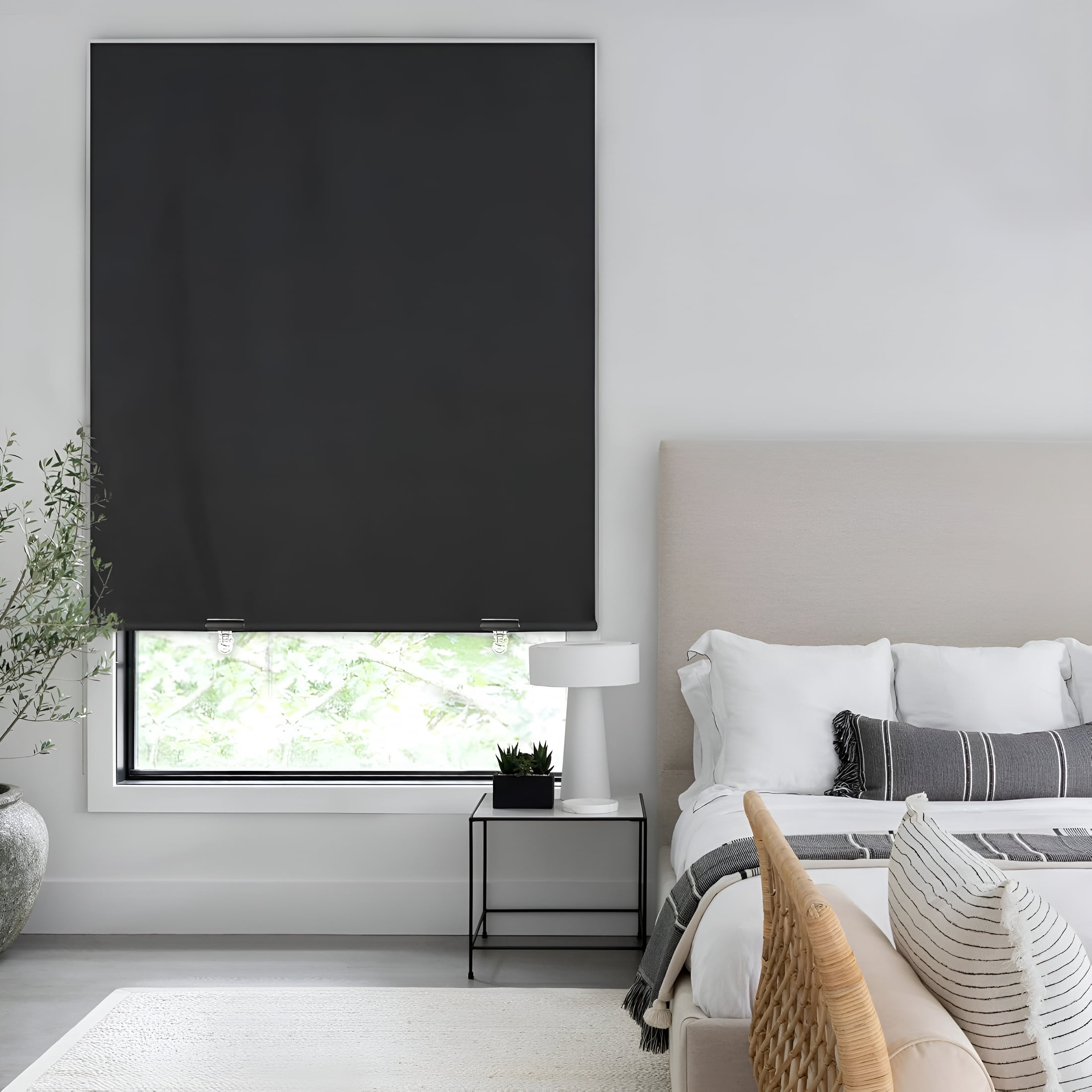 XIBUFE 2026 New 100% Blackout Roller Shades,No Tools No Drill Cordless Blinds for Windows,Thermal Insulated Uv Protection Privacy Window Shades for Bedroom (36''W X 72''H,Black)