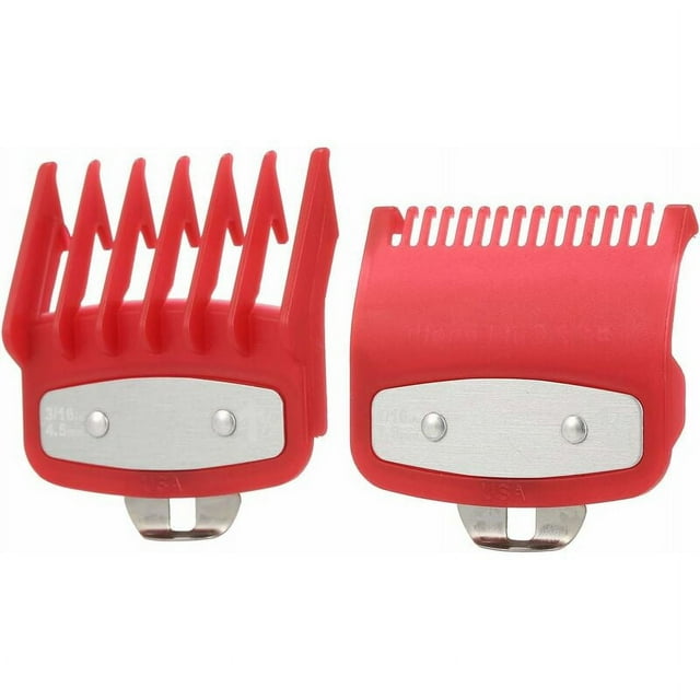 Jinsinto 2pcs Cutting Guide Comb Hair Clipper Limit Comb Guide Attachment Attachment Set for Electric Hair Clipper Shaver Styling Tool 1.5mm/4.5mm - Red,