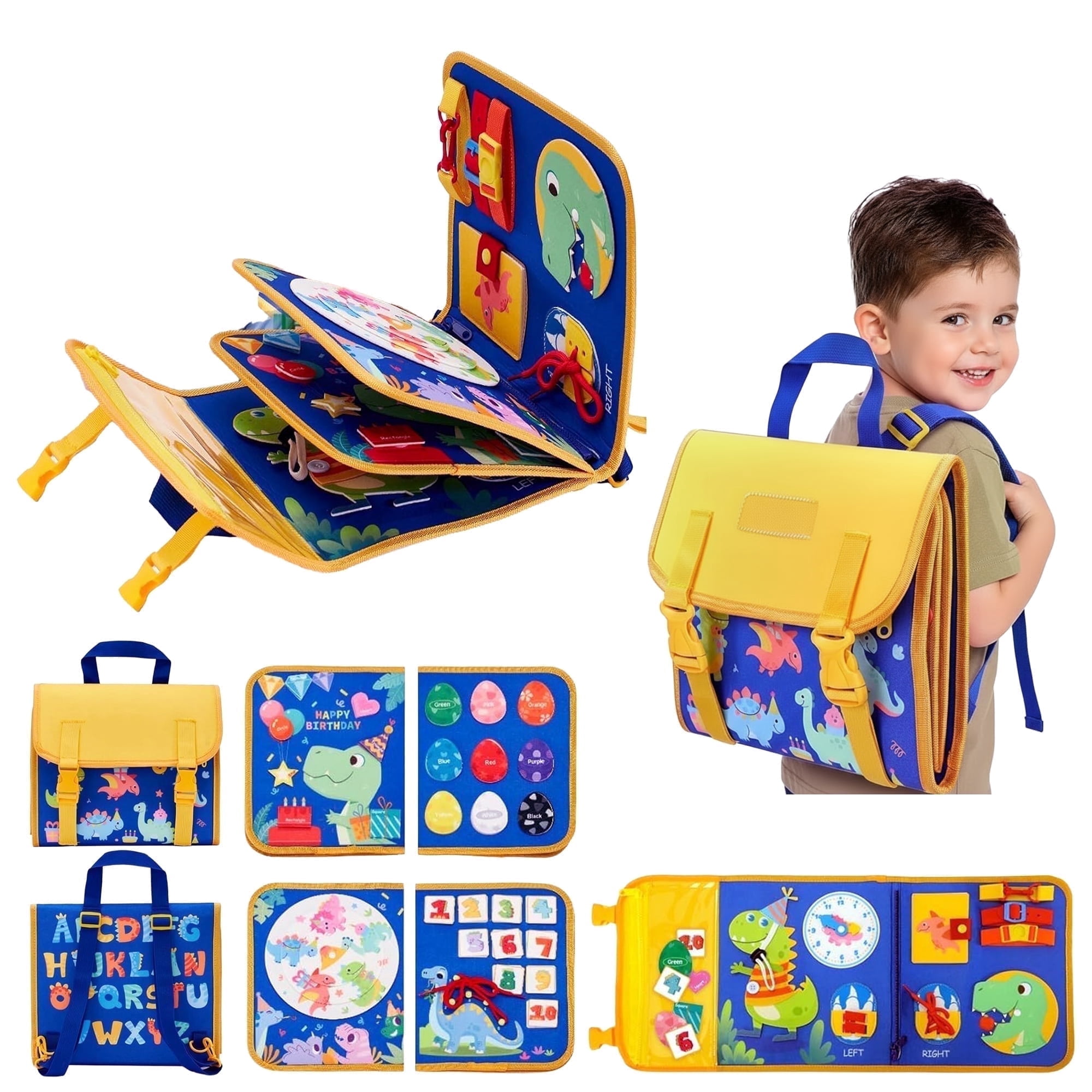 Toddler Busy Board Montessori Toys for Toddler Boy & Girl Gift Educational Quiet Activities Busy Book for Airplane Car Travel