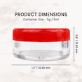 thumbnail image 3 of 5G/5ML Plastic Clear Cosmetic Sample Jars with Red Lids, 3 of 9